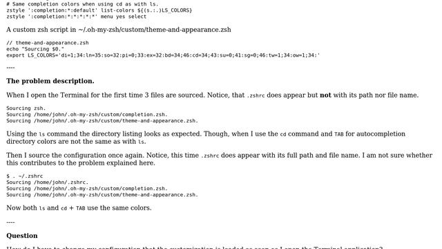 Unix & Linux: Terminal does not source .zshrc with custom colors for ls and cd command смотреть онлайн