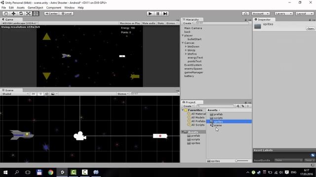 Разработка игры в Unity 5 - Astro Shooter (Эпизод #08) смотреть онлайн