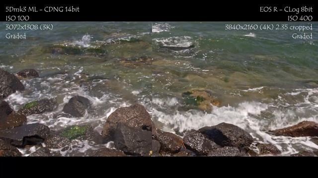 Canon EOS R C-Log 8bit vs 5D mk III Magic Lantern RAW 4k - part 1 color and dynamic range compariso смотреть онлайн