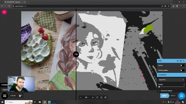 Как уменьшить размер картинки и поменять формат с помощью Squoosh смотреть онлайн