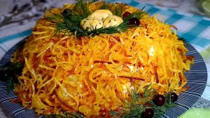 📌 Салат Гнездо глухаря - оригинальный и сытный салат на Пасху