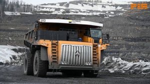 Карьерные самосвалы SANY SET150S на Кузбассе. Разрез Кийзасский.