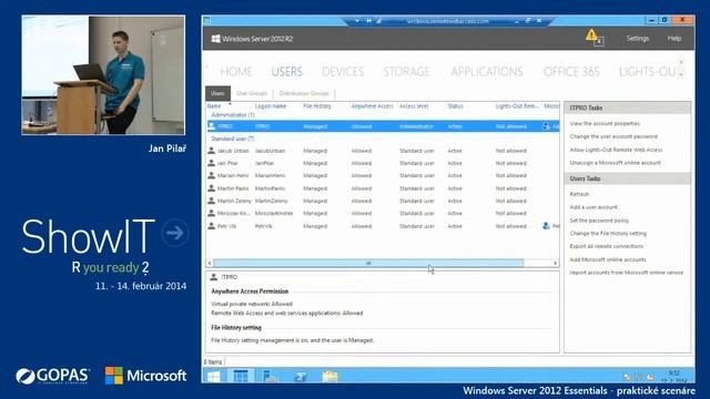 ShowIT 2014: Windows Server 2012 Essentials - praktické scenáre (Jan Pilař) смотреть онлайн
