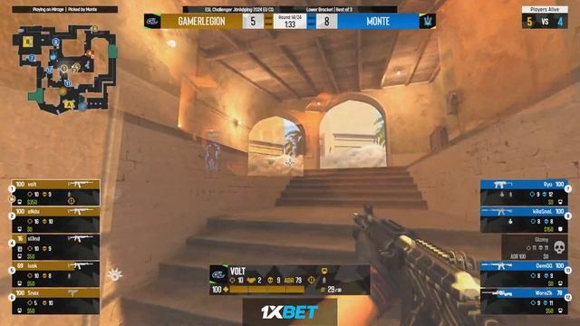 Monte vs. GamerLegion - Map 1 [Mirage] - ESL Challenger Jönköping 2024 - CQ - EU смотреть онлайн