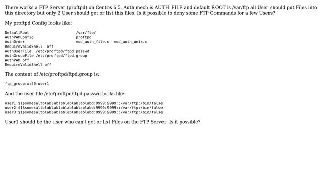 DevOps & SysAdmins: How to deny or reject FTP commands for some user on proftpd? смотреть онлайн