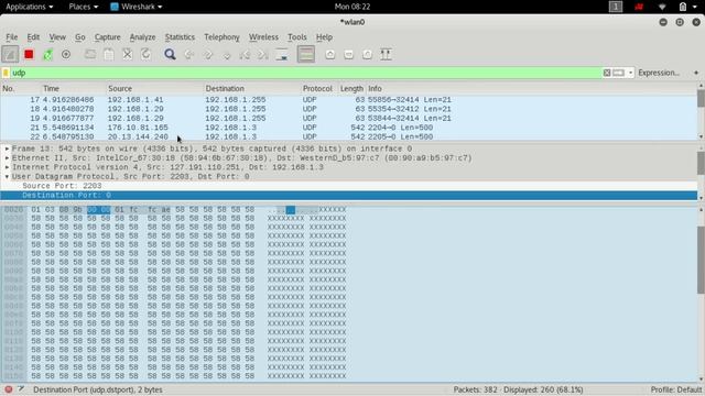 Packet crafting with Hping3- Usung --UDP with --data 500 and looking at the traffic with wireshar смотреть онлайн
