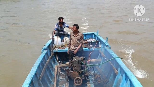 Tata 407 diesel engine testing in the boat смотреть онлайн