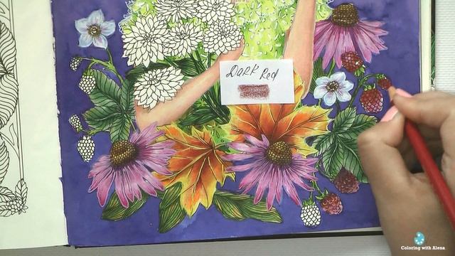 FINISHED Autumn Girl #coloring in 'Botanicum' M.Trolle/ Polychromos pencils / Раскраска-антистресс смотреть онлайн