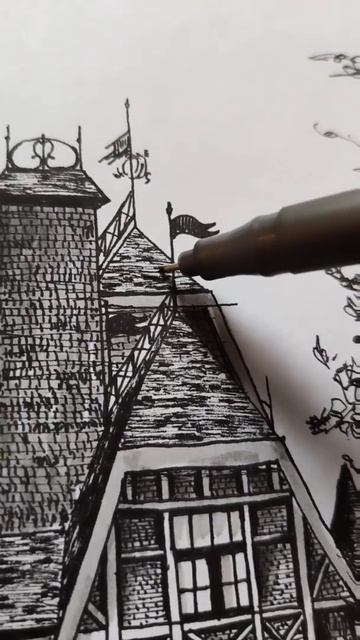 Скетч черным линером #shorts смотреть онлайн