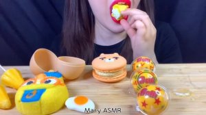 ASMR 💛YELLOW FOOD💛 MACARON, ICE CREAM, SPACE GUMMY JELLY,  EGG GUMMY,  PORORO MARSHMALLOW, EATING