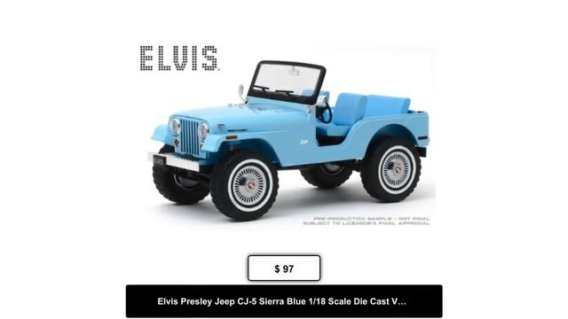 Elvis Presley Jeep CJ-5 Sierra Blue 1/18 Scale Die Cast Vehicle смотреть онлайн