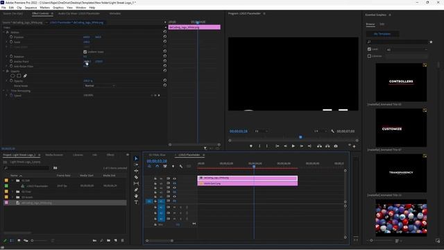 Logo Animation : Light Streak Logo Animation Particle Effect | Free Premiere Pro Template | deCodin смотреть онлайн