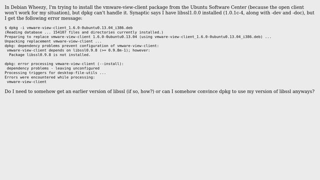 Unix & Linux: libssl1.0.0 doesn't satisfy libssl0.9.8 dependency? (2 Solutions!!) смотреть онлайн