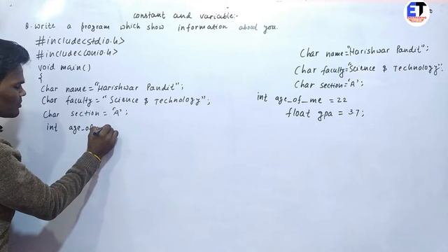 #13 How To Write Program In C Programming on Constant and Variable for Beginners Easy Way Part-3 смотреть онлайн