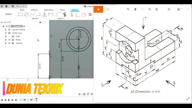 Fusion 360 Tutorial Indonesia Latihan 34 Beginners смотреть онлайн