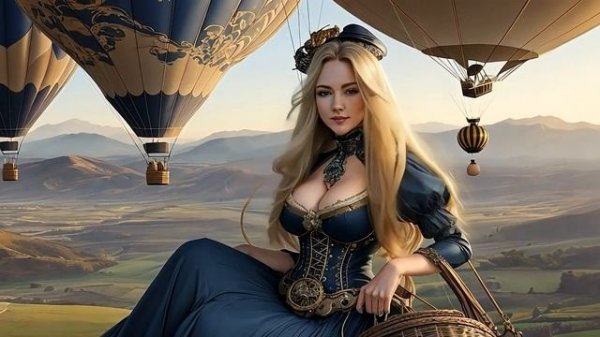 ✨ Shocking Steampunk Air Balloon Journey_ Romance and Fantasy in Every Frame! _ Panavision AI 4K