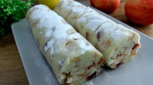 Простейший Рулет с Яблоками! Находка для Хозяек, готовится БЫСТРО и ЛЕГКО