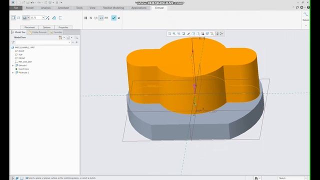 Basic 3D Modeling - Exercise 1 for Beginners in PTC Creo Parametric смотреть онлайн