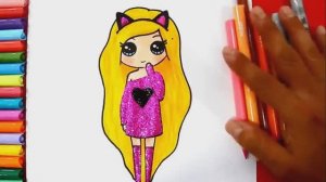 Научитесь рисовать девочку с БЛЕСТКАМИ