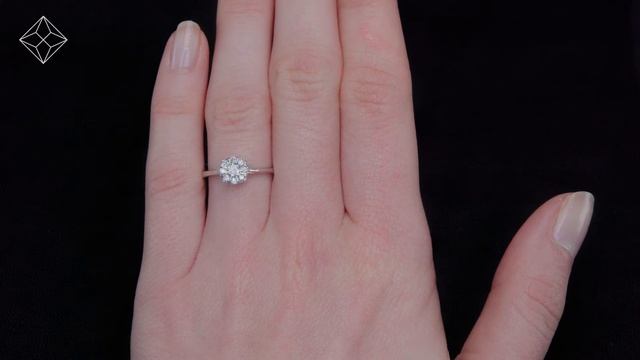 0.25ct Lab Diamond Cluster Solitaire Ring H/Si in 925 Silver - NDE6235U