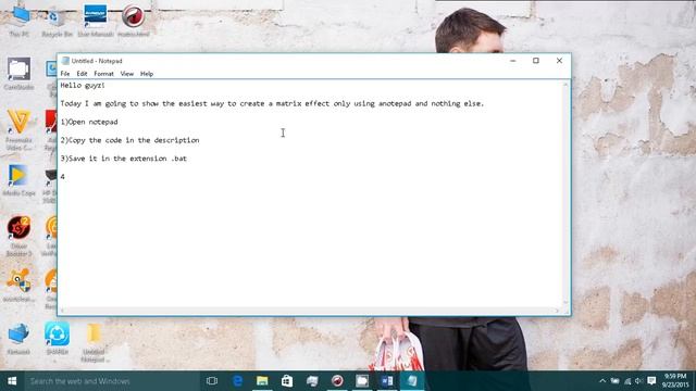 Awesome matrix effect with just a notepad Windows XP/7/8/8.1/10 смотреть онлайн