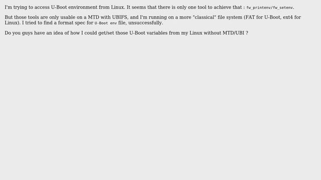 Unix & Linux: U-Boot env from Linux WITHOUT MTD (2 Solutions!!) смотреть онлайн