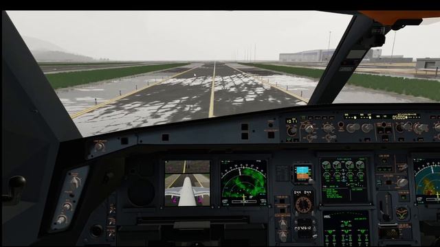 X-Plane 12 Toliss A340-600 Rainy Hong Kong Taxi and Departure. смотреть онлайн