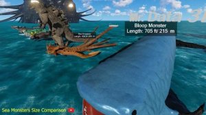 «Monsters of the Deep: Sea Monsters Size Comparison 3D || Bloop vs. El Gran Maja vs. Leviathan»
