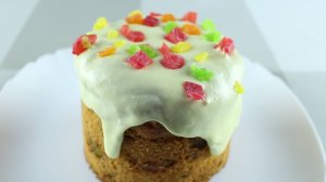 Творожный кулич без дрожжей + рецепт глазури без яиц и без взбивания!