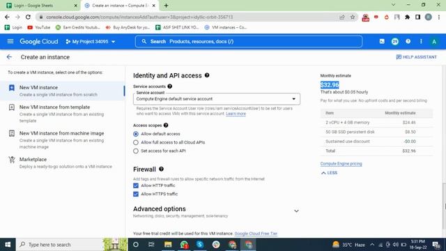 How to create a VM Instance in Google Cloud l How to create RDP in Google Cloud смотреть онлайн