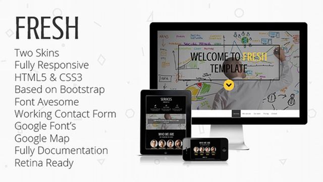 FRESH -Responsive Parallax One-Page Template | Themeforest Website Templates and Themes смотреть онлайн