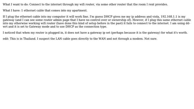 Unix & Linux: Connect my router to the internet via another router? смотреть онлайн