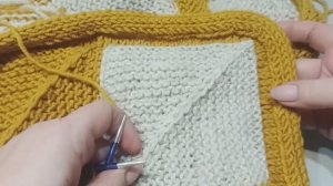 Покрывало в стиле печворк спицами. Часть 2 обвязка.