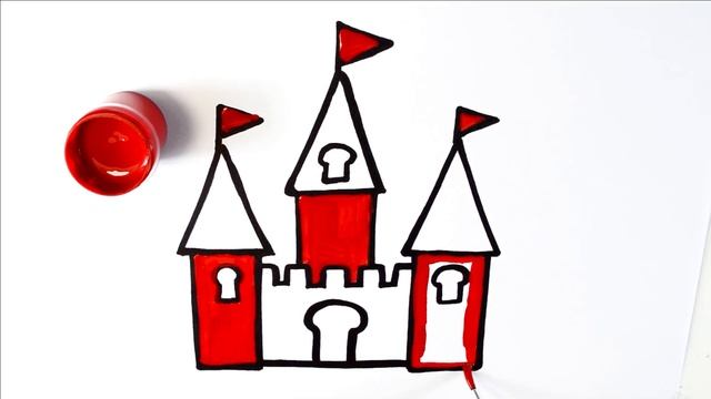 Рисуем вместе с детьми красивый зАмок. Рисование для детей легко и просто смотреть онлайн