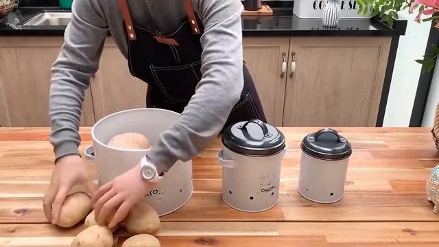 SOTECH Potato Onion Garlic Storage Bin with Lid смотреть онлайн