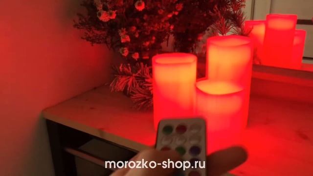 Набор свечей РАДУГА (3 шт.), RGB LED-огни, ПДУ, контроллер, батарейки, 15/12.5/10х7,5 см ACA202010 смотреть онлайн