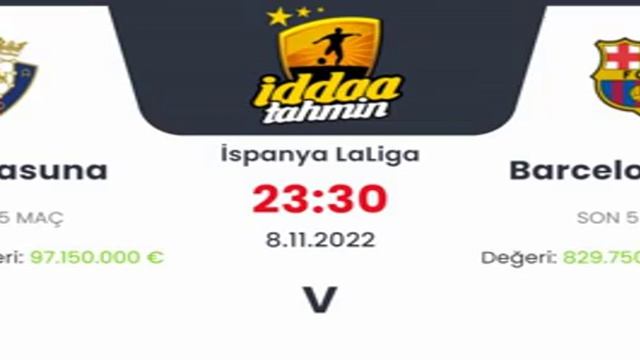 Osasuna Barcelona İddaa Tahminleri 8 Kasım 2022 #iddaa смотреть онлайн