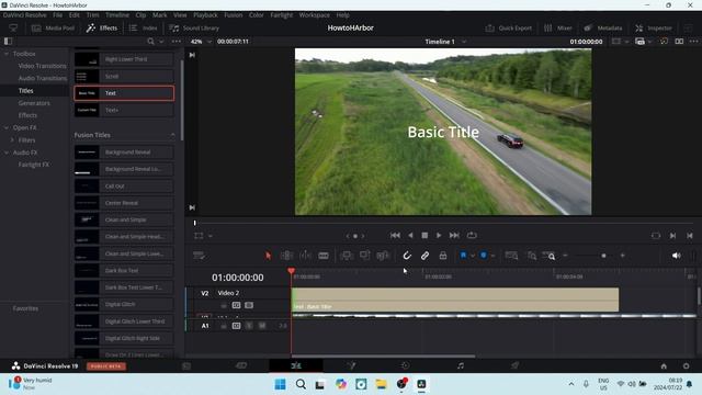 How To Add Text In DaVinci Resolve 18 | Davinci Resolve Tutorial 2025