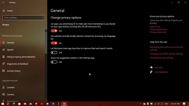Windows 10 22H2 General Privacy settings explained смотреть онлайн