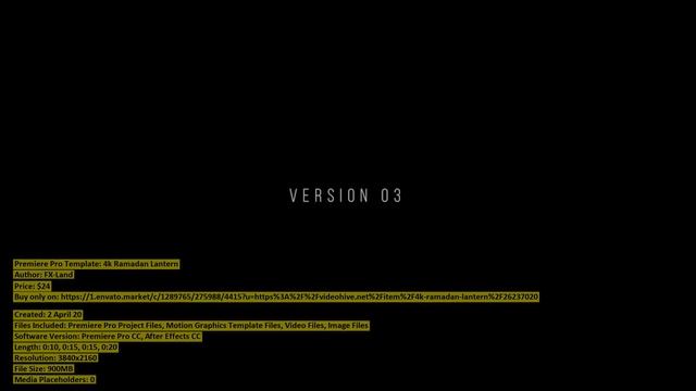 4k Ramadan Lantern | Premiere Pro Template | VideoHive 26237020 смотреть онлайн