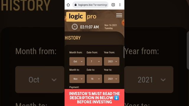 LOGIC PRO - Best Passive Income Plattform ( 6USDT Withdrawal Proof ) 16-11-2021 смотреть онлайн