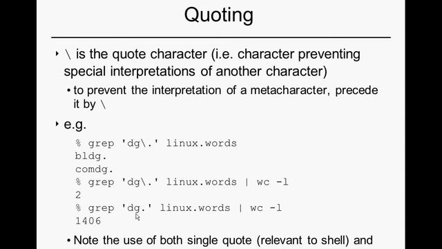 2013 10 1 Regular Expressions 7 Quote Character Backslash Metacharacter смотреть онлайн