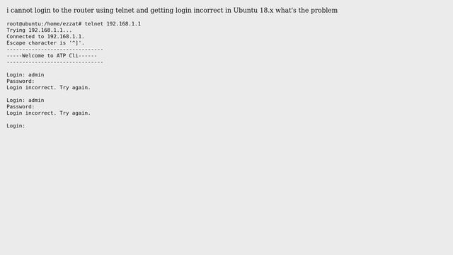 Unix & Linux: Telnet Login Incorrect - Ubuntu - Connnecting to Router смотреть онлайн