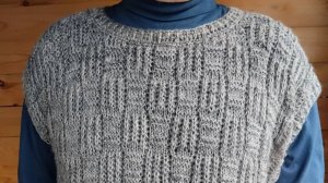 👌Мужской жилет спицами. Обзорное видео +схема узора.