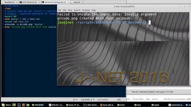 Generate QR Code Text Backwards In Bash On Linux смотреть онлайн
