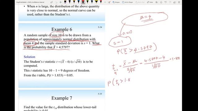 Ch5 Small-Sample Confidence Intervals for a Population Mean Video 3 of 6 смотреть онлайн