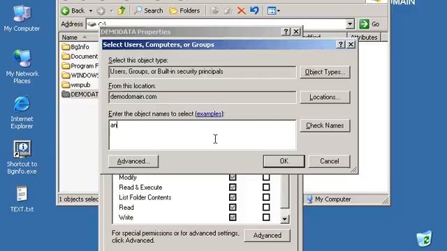 Configure Share and NTFS Persmisions - Windows Server 2003 смотреть онлайн
