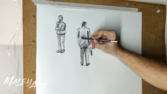 Как нарисовать ЧЕЛОВЕКА простым карандашом? Наброски людей смотреть онлайн