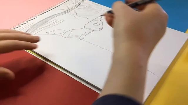 Drawing a wolf climbing a hill смотреть онлайн