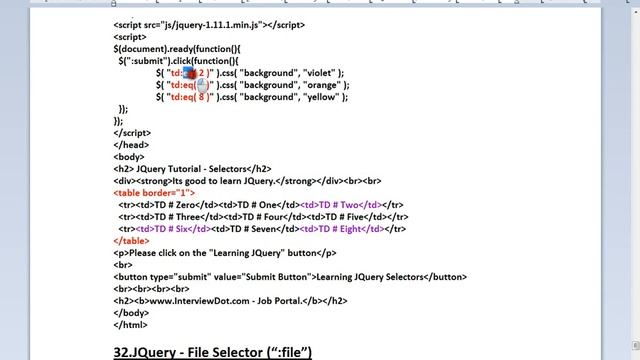 JQUERY EQ SELECTOR DEMO смотреть онлайн